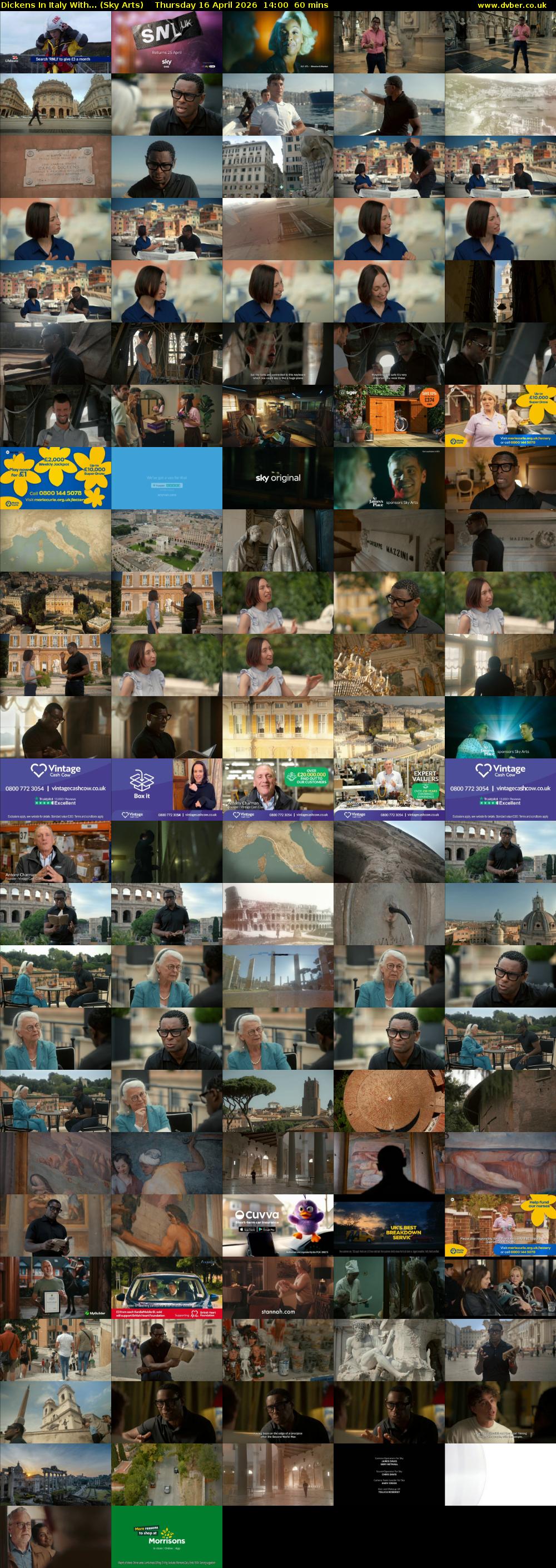 Dickens In Italy With... (Sky Arts) Thursday 16 April 2026 14:00 - 15:00