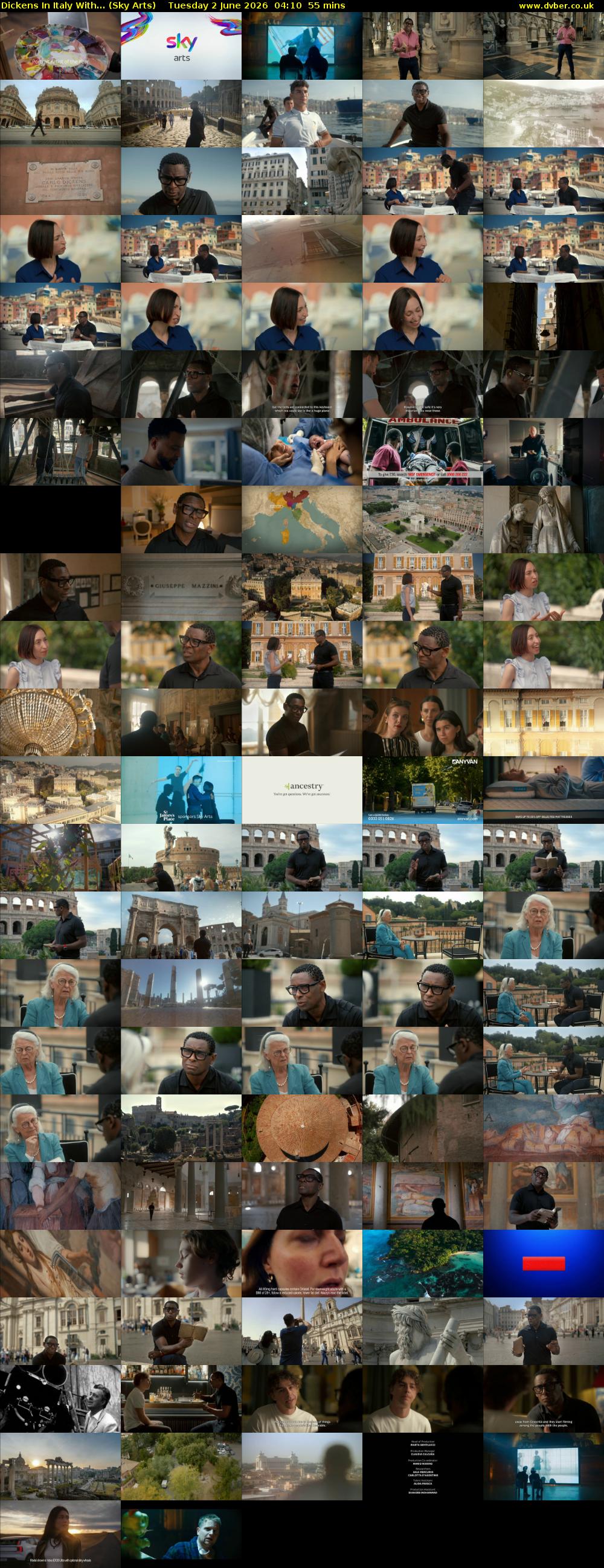 Dickens In Italy With... (Sky Arts) Tuesday 2 June 2026 04:10 - 05:05