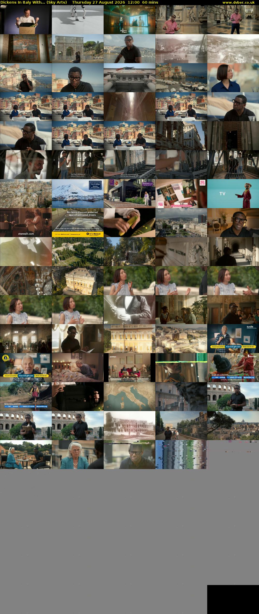 Dickens In Italy With... (Sky Arts) Thursday 27 August 2026 12:00 - 13:00