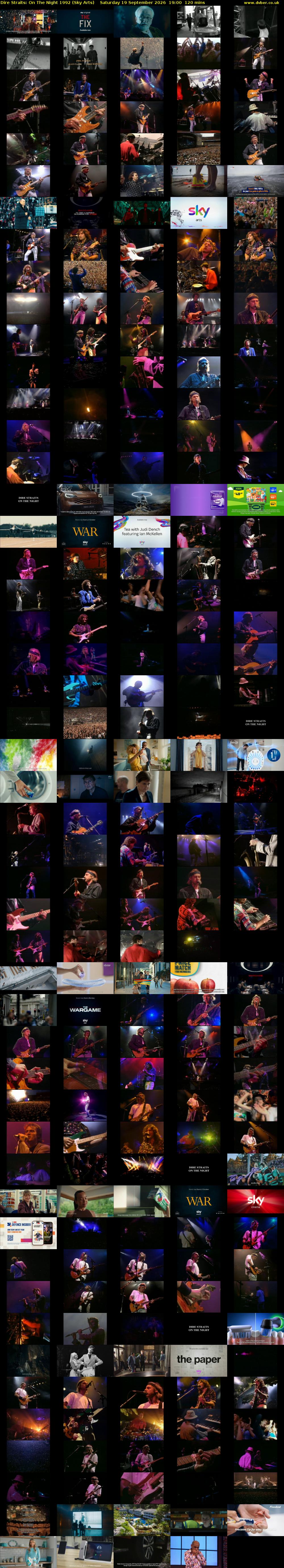 Dire Straits: On The Night 1992 (Sky Arts) Saturday 19 September 2026 19:00 - 21:00
