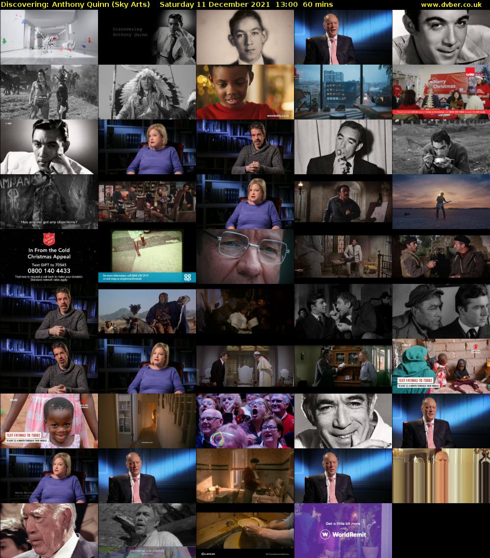 Discovering: Anthony Quinn (Sky Arts) Saturday 11 December 2021 13:00 - 14:00