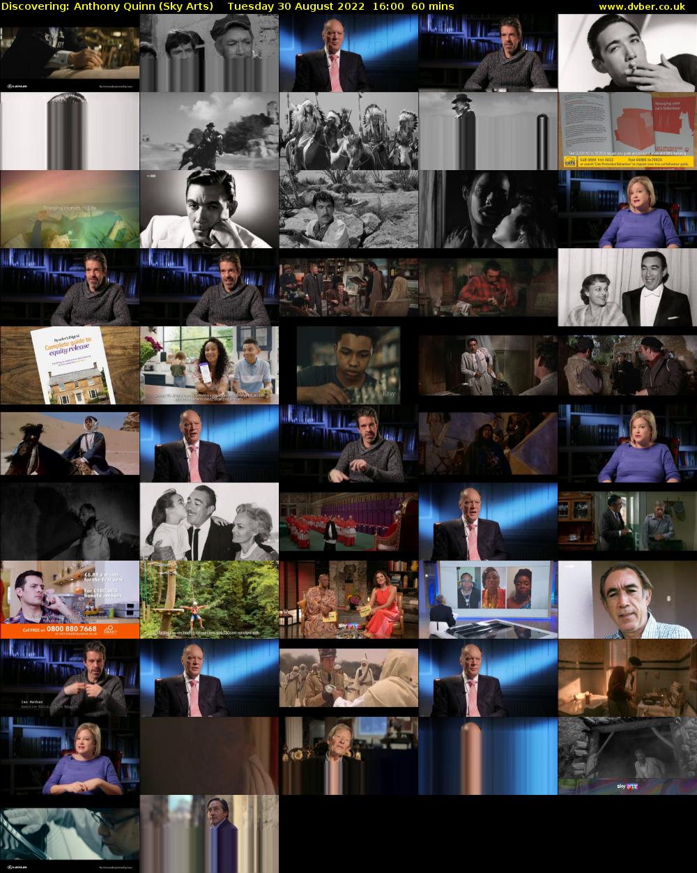 Discovering: Anthony Quinn (Sky Arts) Tuesday 30 August 2022 16:00 - 17:00