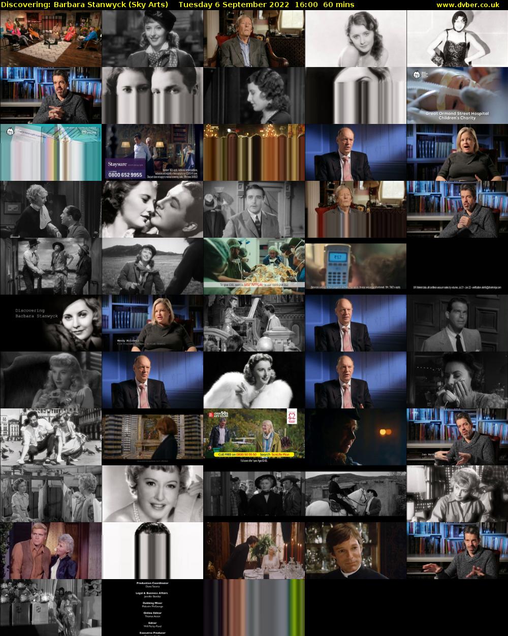 Discovering: Barbara Stanwyck (Sky Arts) Tuesday 6 September 2022 16:00 - 17:00