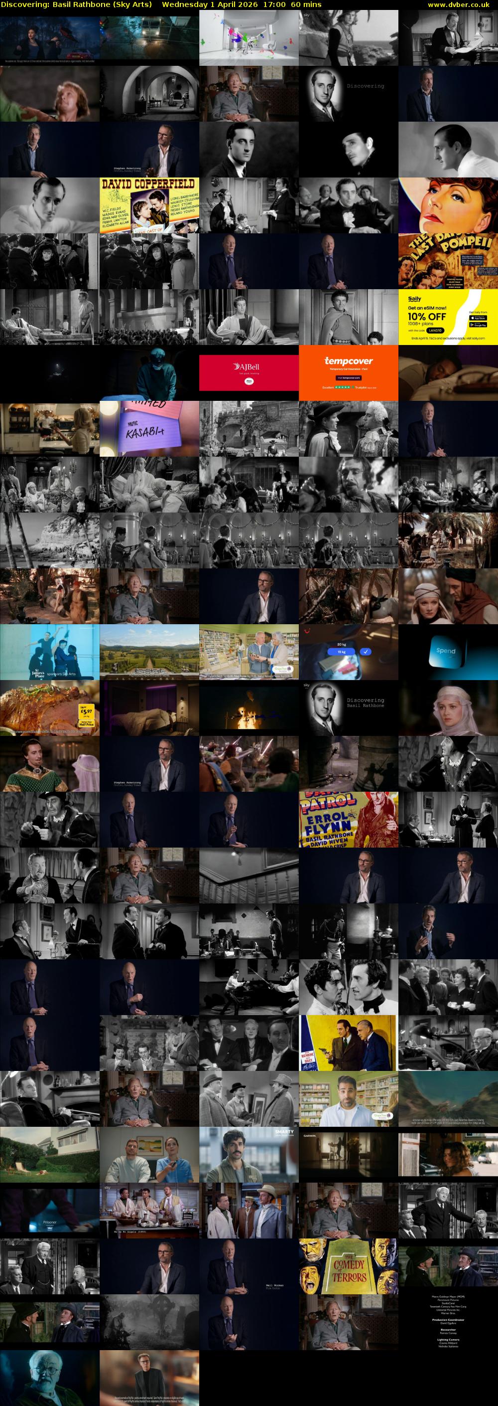 Discovering: Basil Rathbone (Sky Arts) Wednesday 1 April 2026 17:00 - 18:00