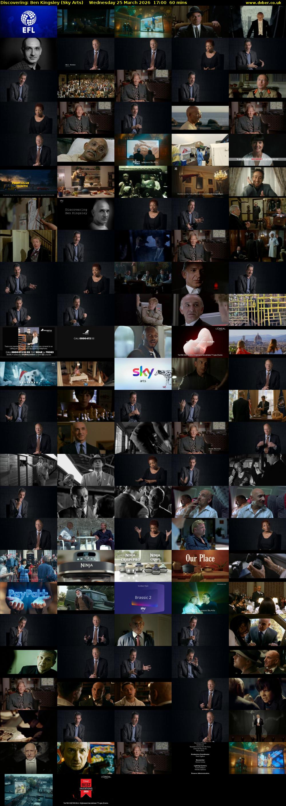 Discovering: Ben Kingsley (Sky Arts) Wednesday 25 March 2026 17:00 - 18:00