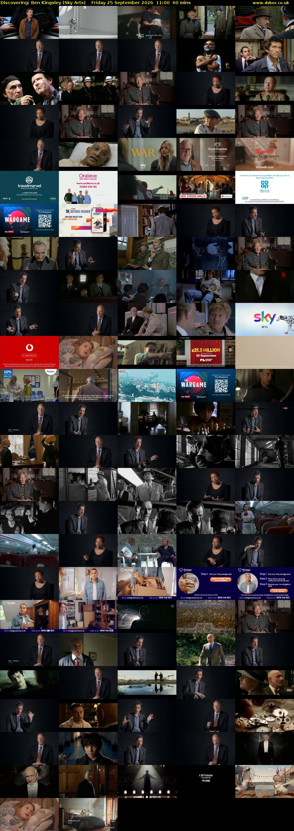 Discovering: Ben Kingsley (Sky Arts) Friday 25 September 2026 11:00 - 12:00