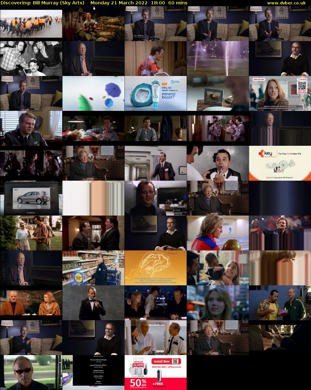 Discovering: Bill Murray (Sky Arts) Monday 21 March 2022 18:00 - 19:00