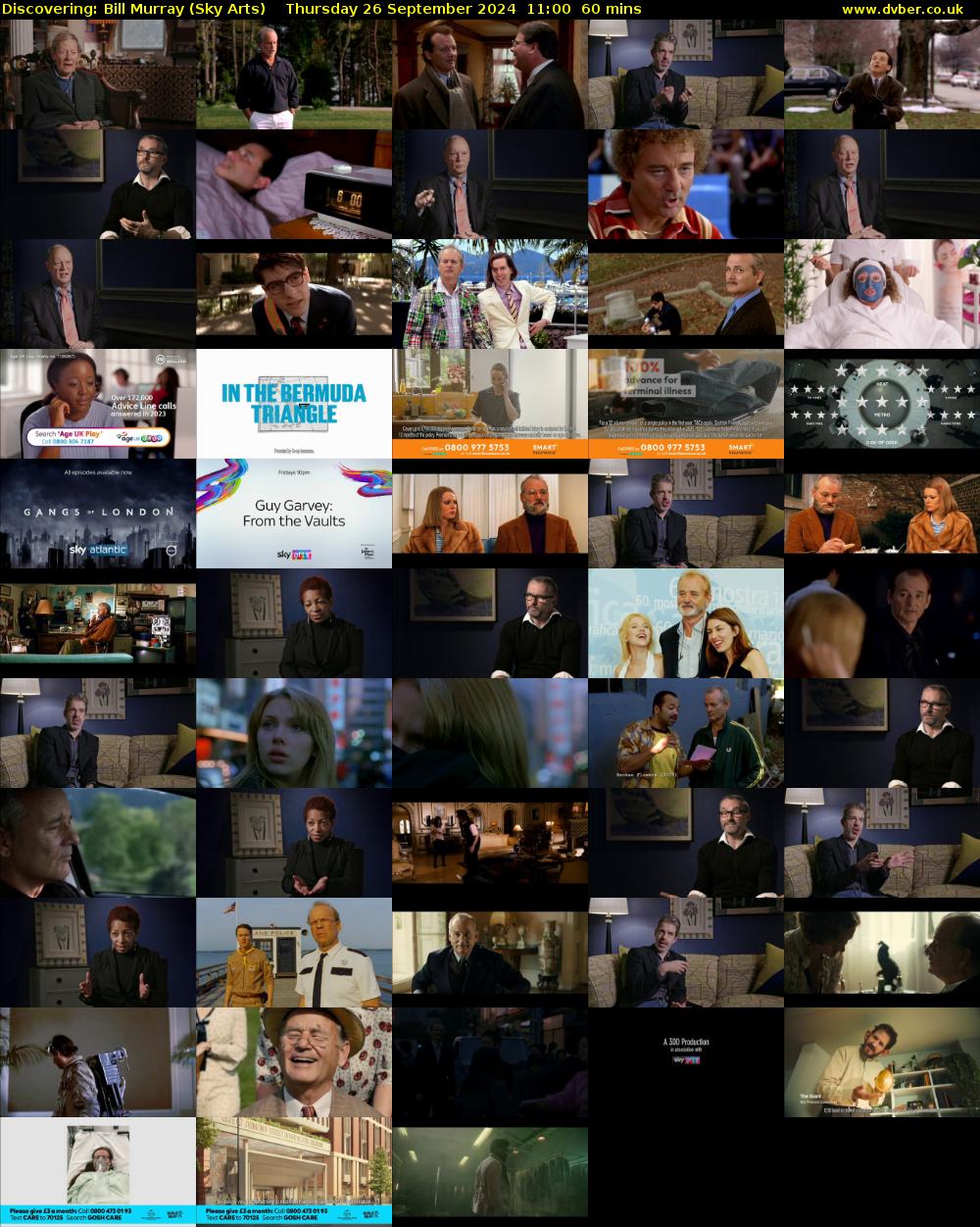 Discovering: Bill Murray (Sky Arts) Thursday 26 September 2024 11:00 - 12:00