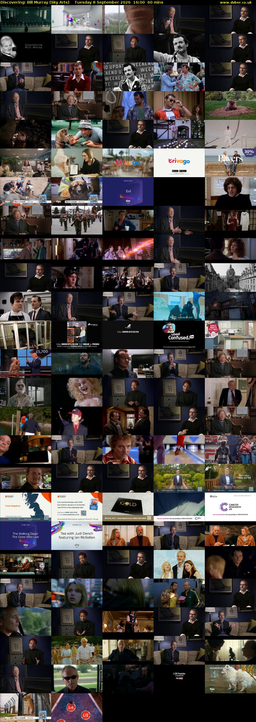 Discovering: Bill Murray (Sky Arts) Tuesday 8 September 2026 16:00 - 17:00