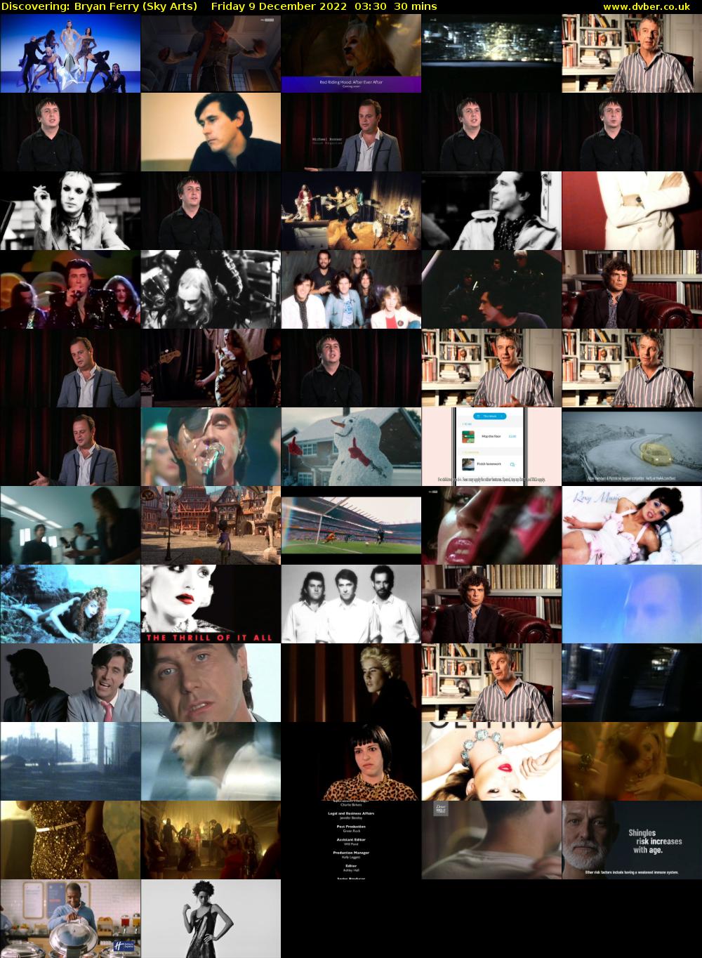Discovering: Bryan Ferry (Sky Arts) Friday 9 December 2022 03:30 - 04:00