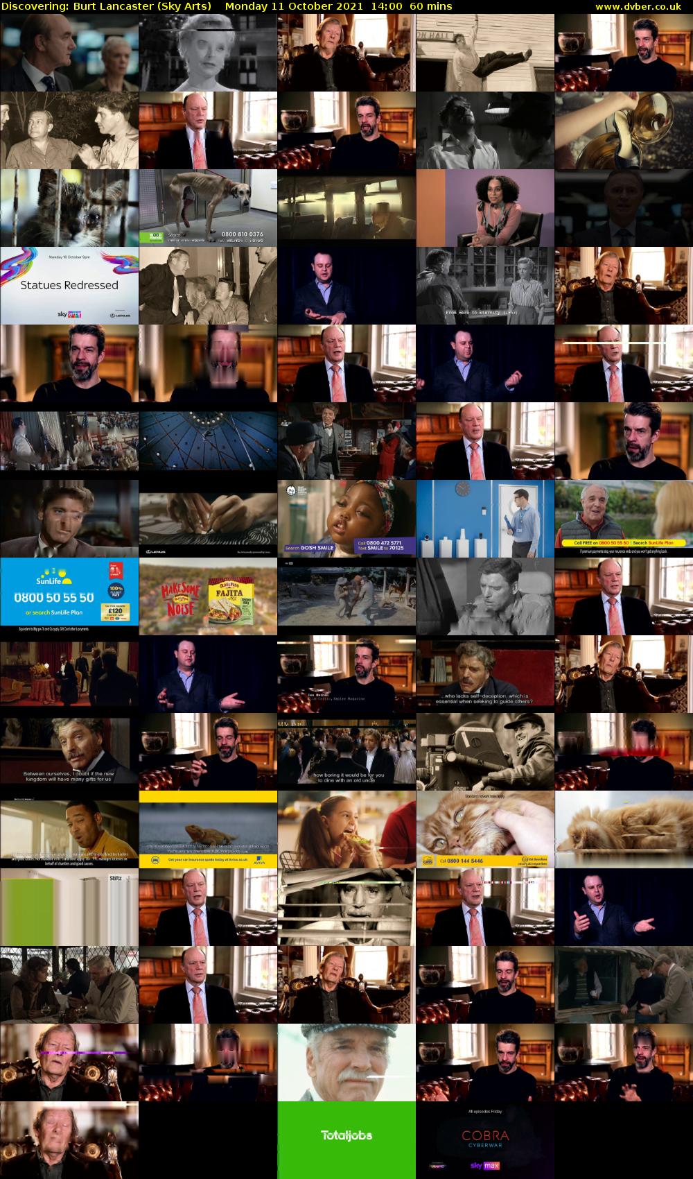 Discovering: Burt Lancaster (Sky Arts) Monday 11 October 2021 14:00 - 15:00