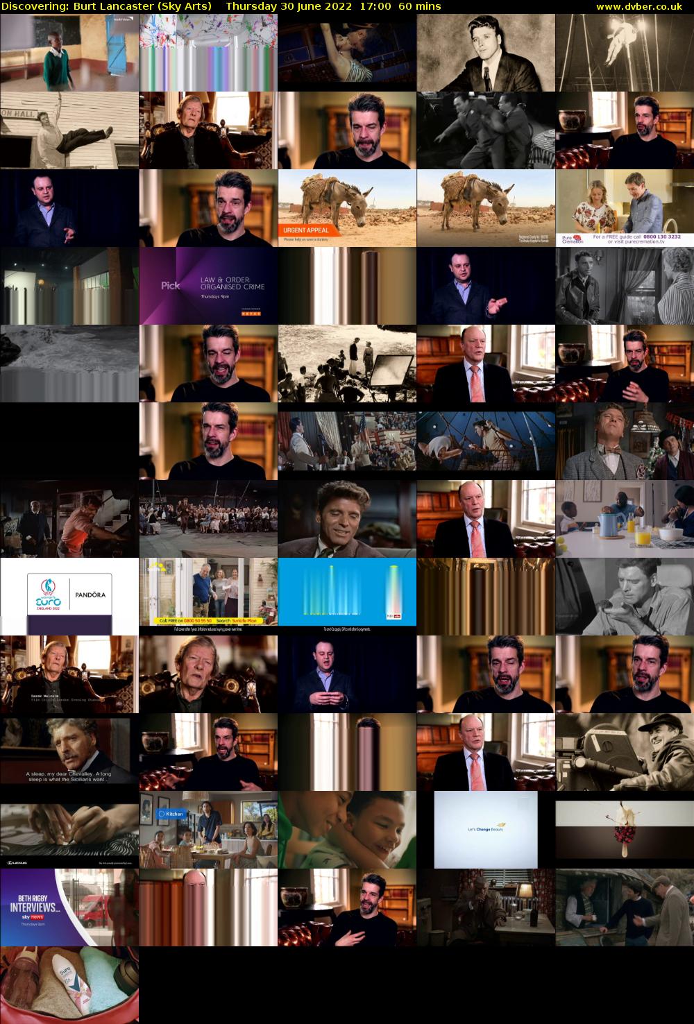 Discovering: Burt Lancaster (Sky Arts) Thursday 30 June 2022 17:00 - 18:00