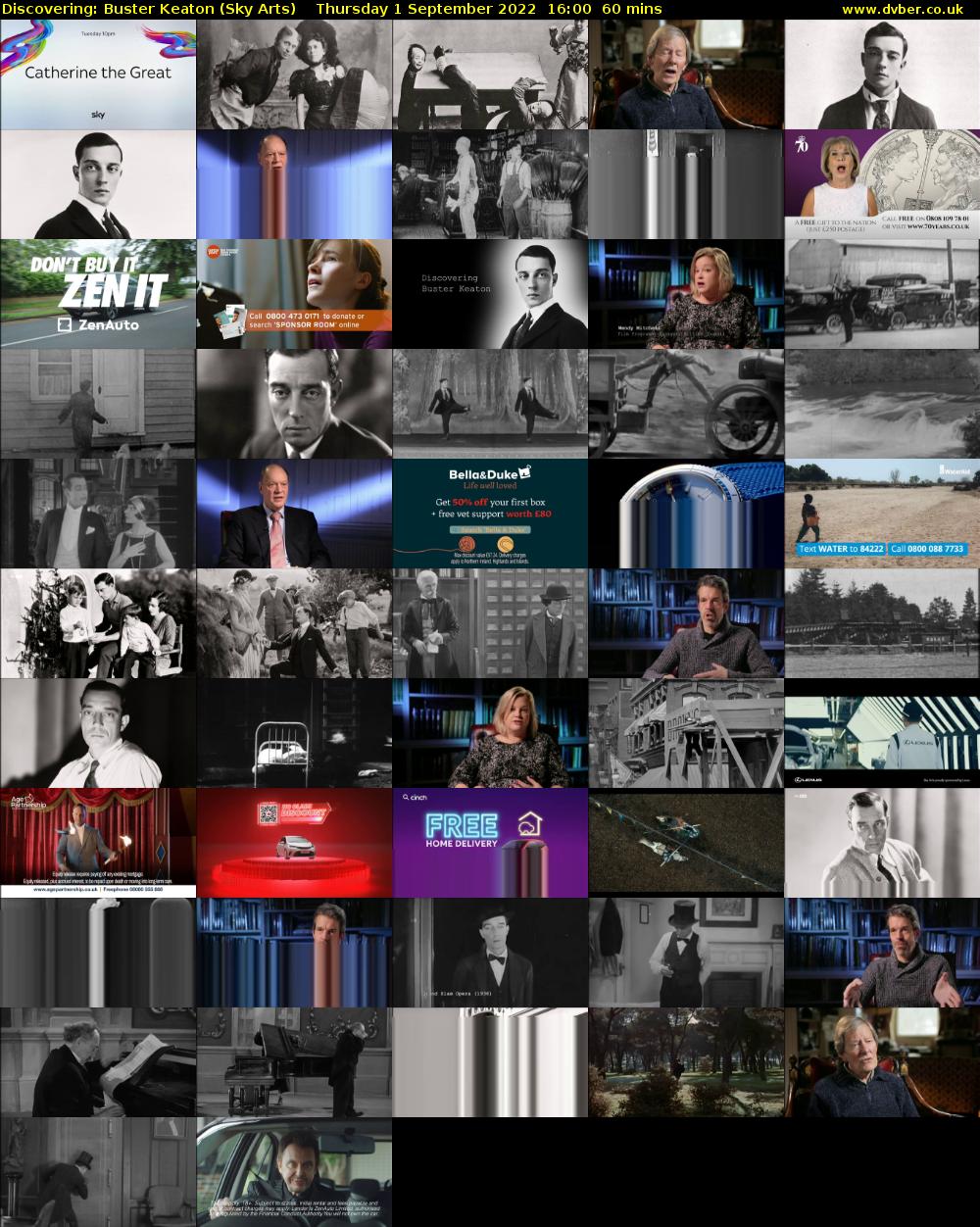 Discovering: Buster Keaton (Sky Arts) Thursday 1 September 2022 16:00 - 17:00