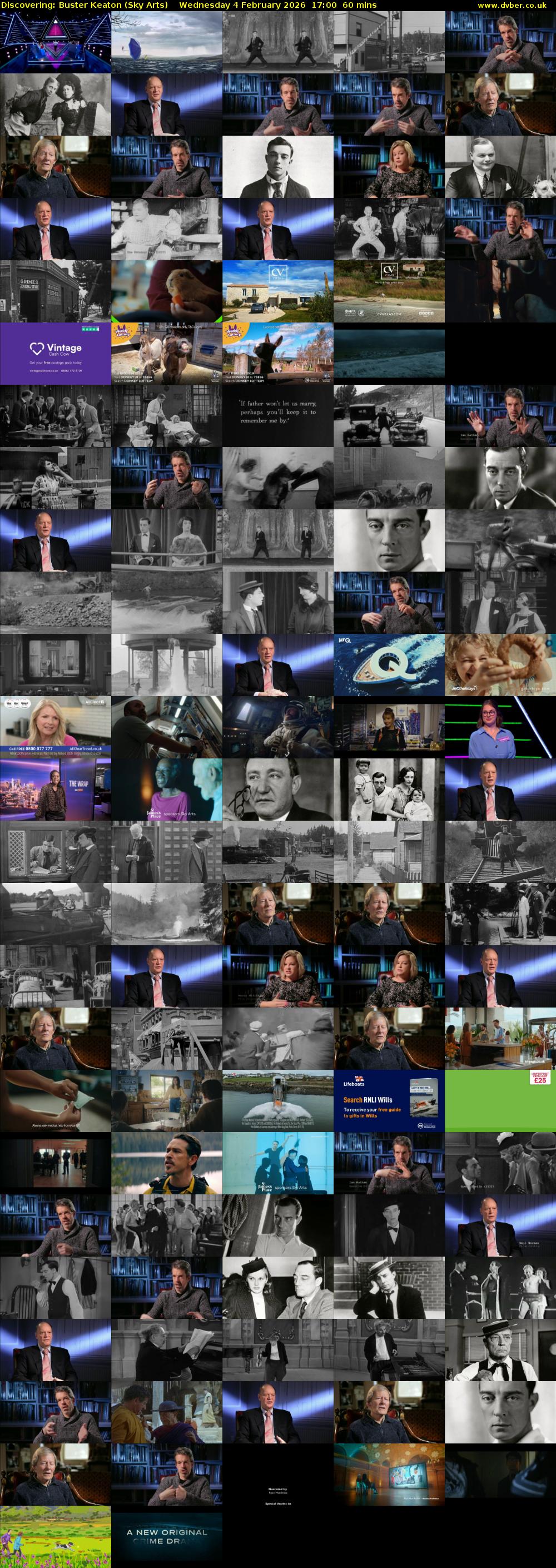 Discovering: Buster Keaton (Sky Arts) Wednesday 4 February 2026 17:00 - 18:00