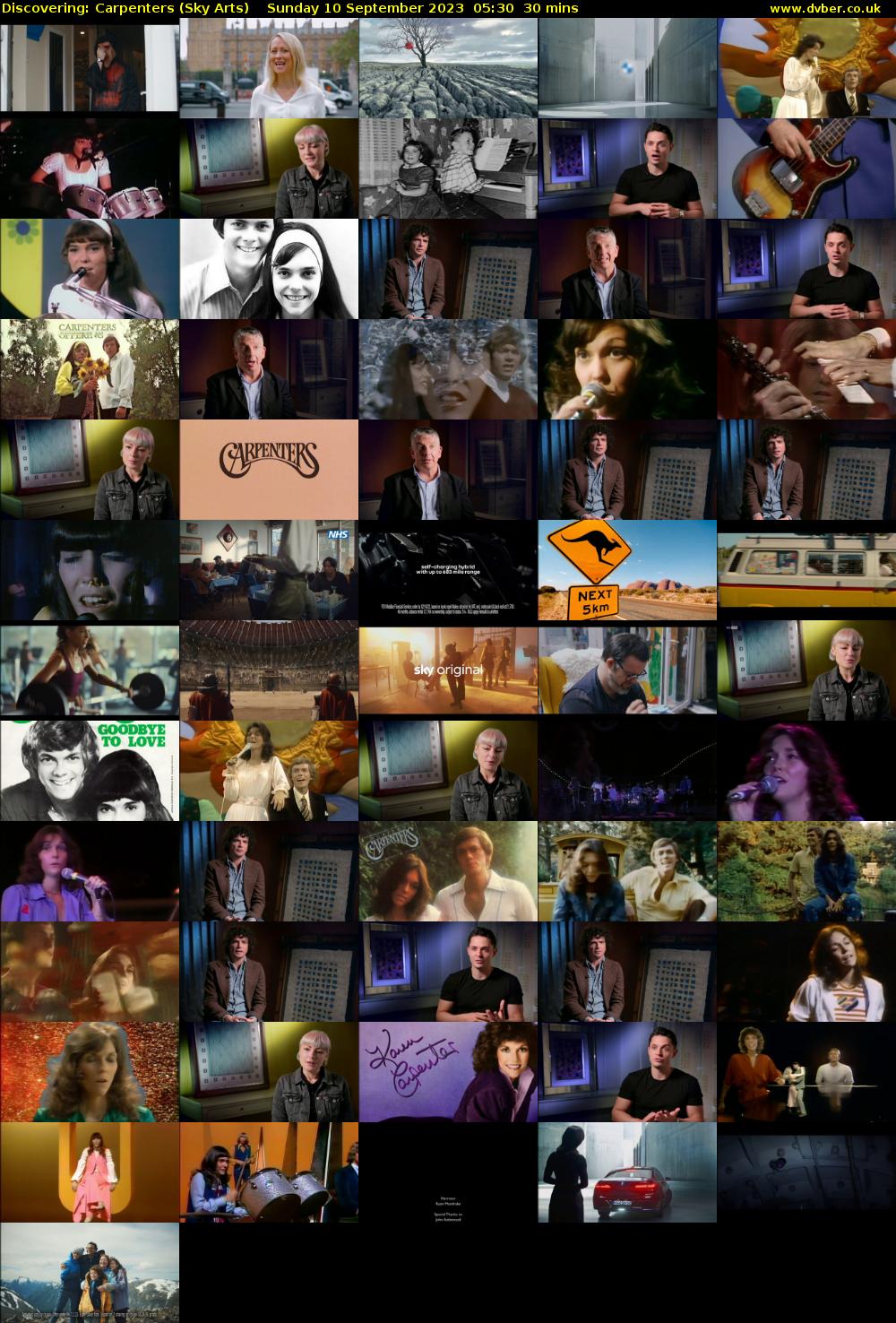 Discovering: Carpenters (Sky Arts) Sunday 10 September 2023 05:30 - 06:00