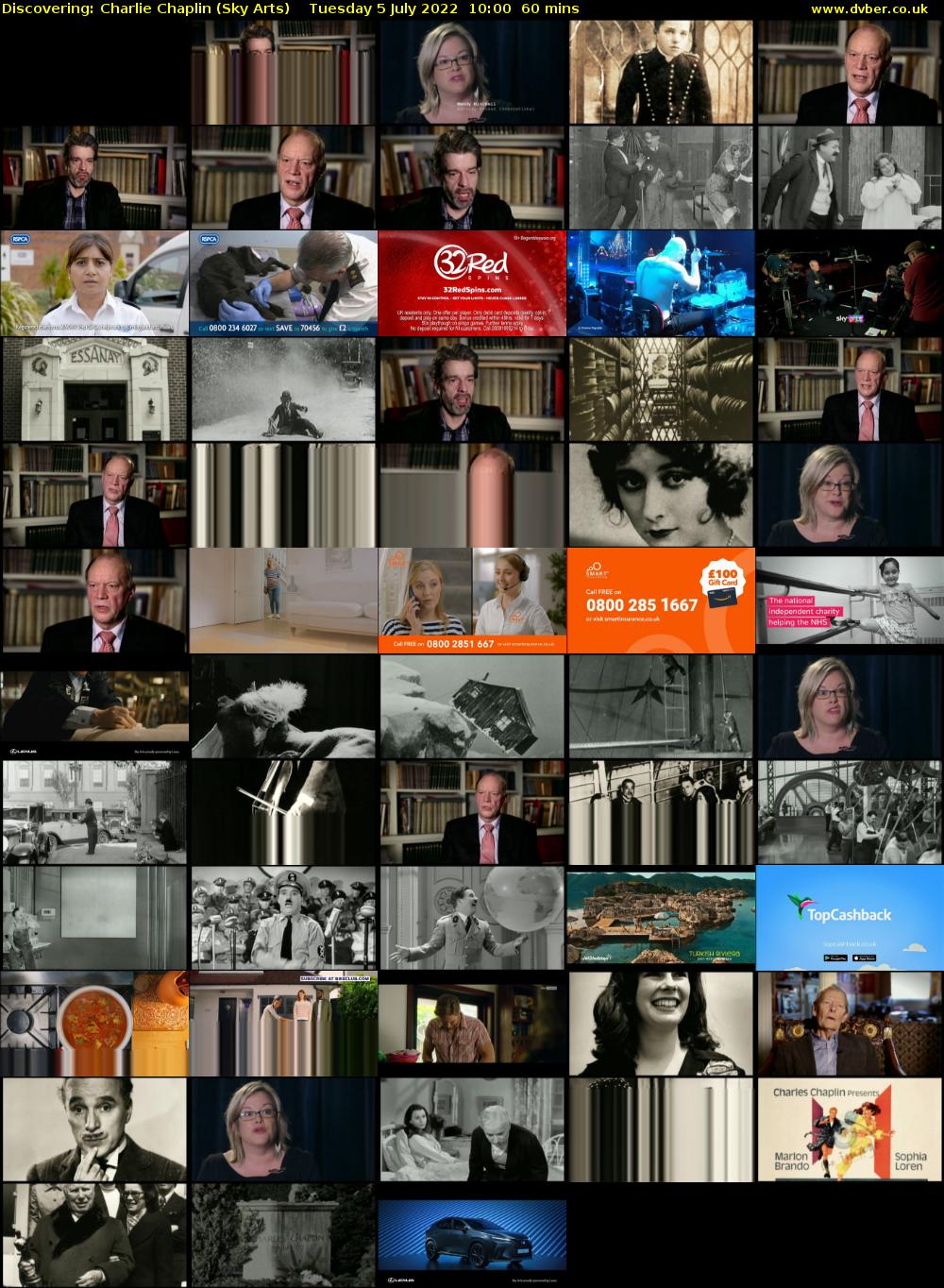 Discovering: Charlie Chaplin (Sky Arts) Tuesday 5 July 2022 10:00 - 11:00