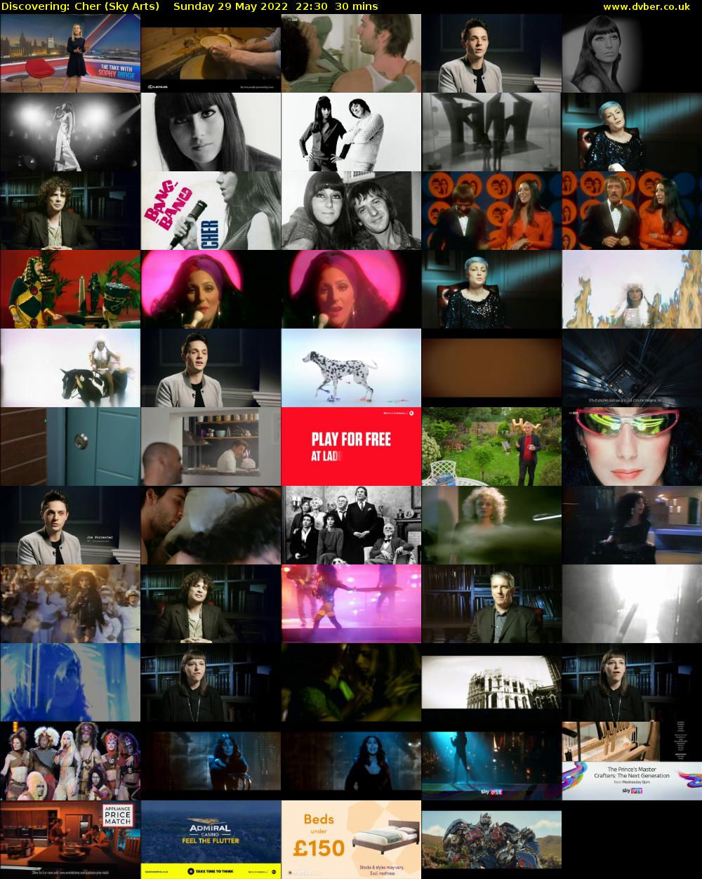 Discovering: Cher (Sky Arts) Sunday 29 May 2022 22:30 - 23:00