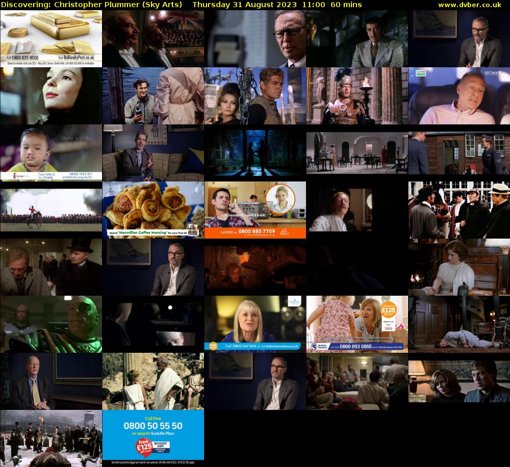 Discovering: Christopher Plummer (Sky Arts) Thursday 31 August 2023 11:00 - 12:00