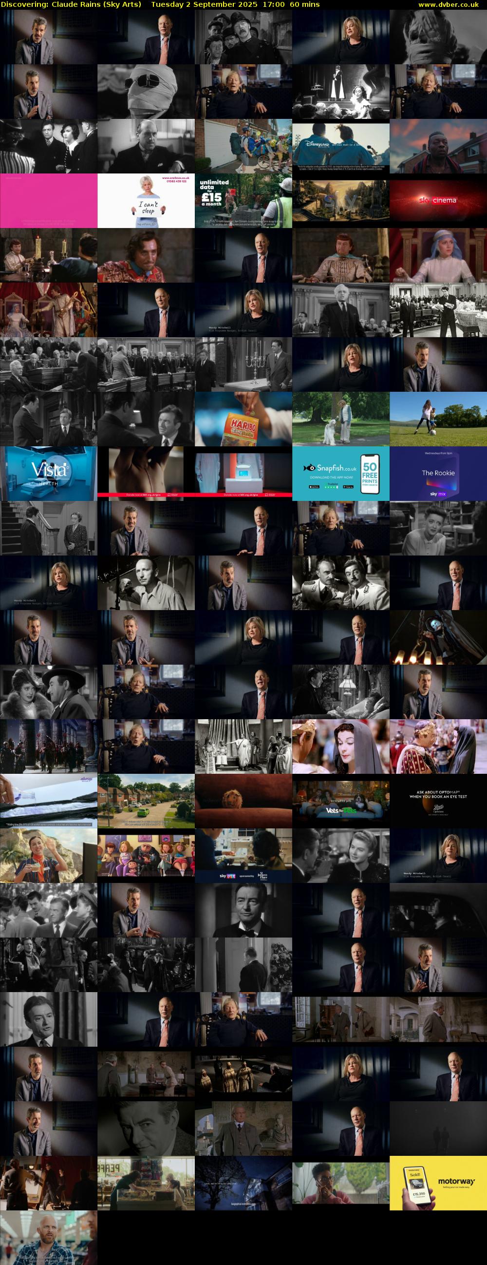 Discovering: Claude Rains (Sky Arts) Tuesday 2 September 2025 17:00 - 18:00