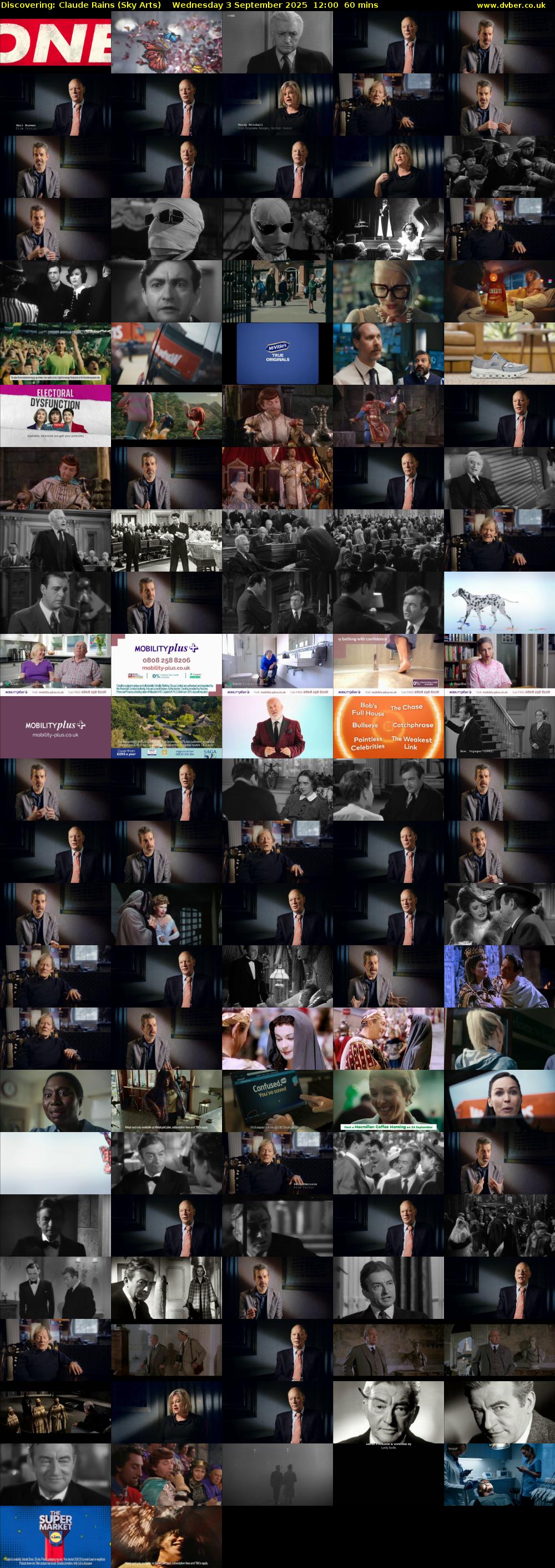 Discovering: Claude Rains (Sky Arts) Wednesday 3 September 2025 12:00 - 13:00