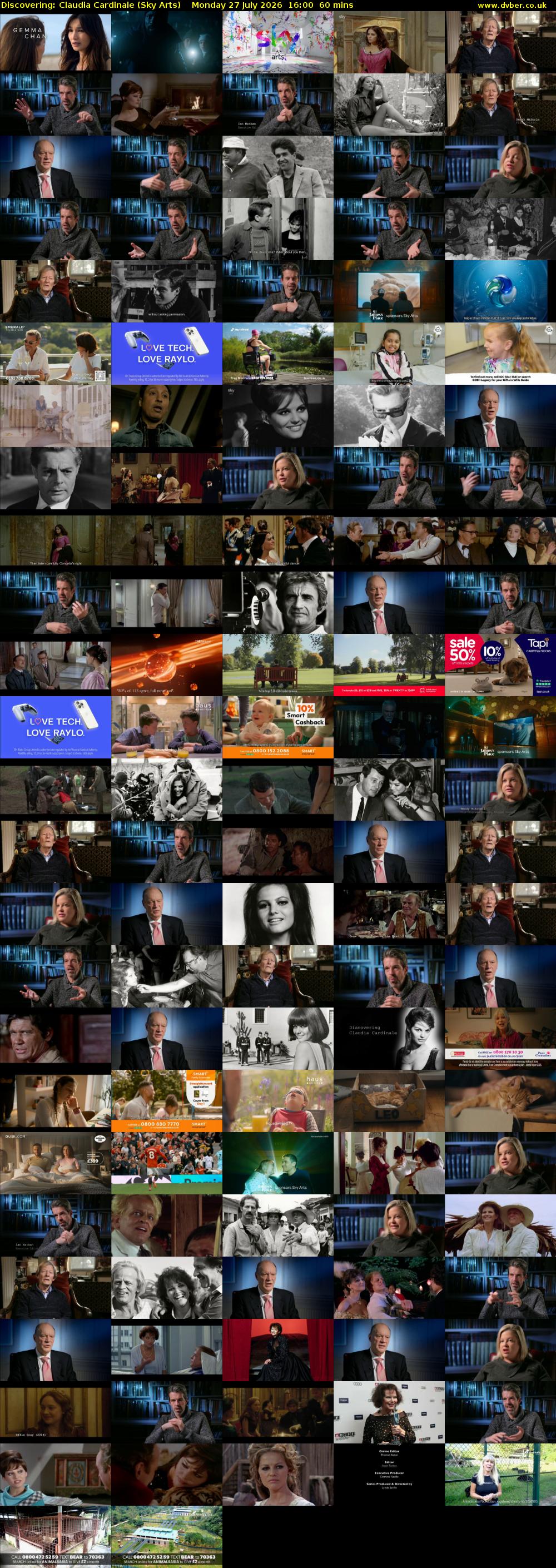 Discovering: Claudia Cardinale (Sky Arts) Monday 27 July 2026 16:00 - 17:00
