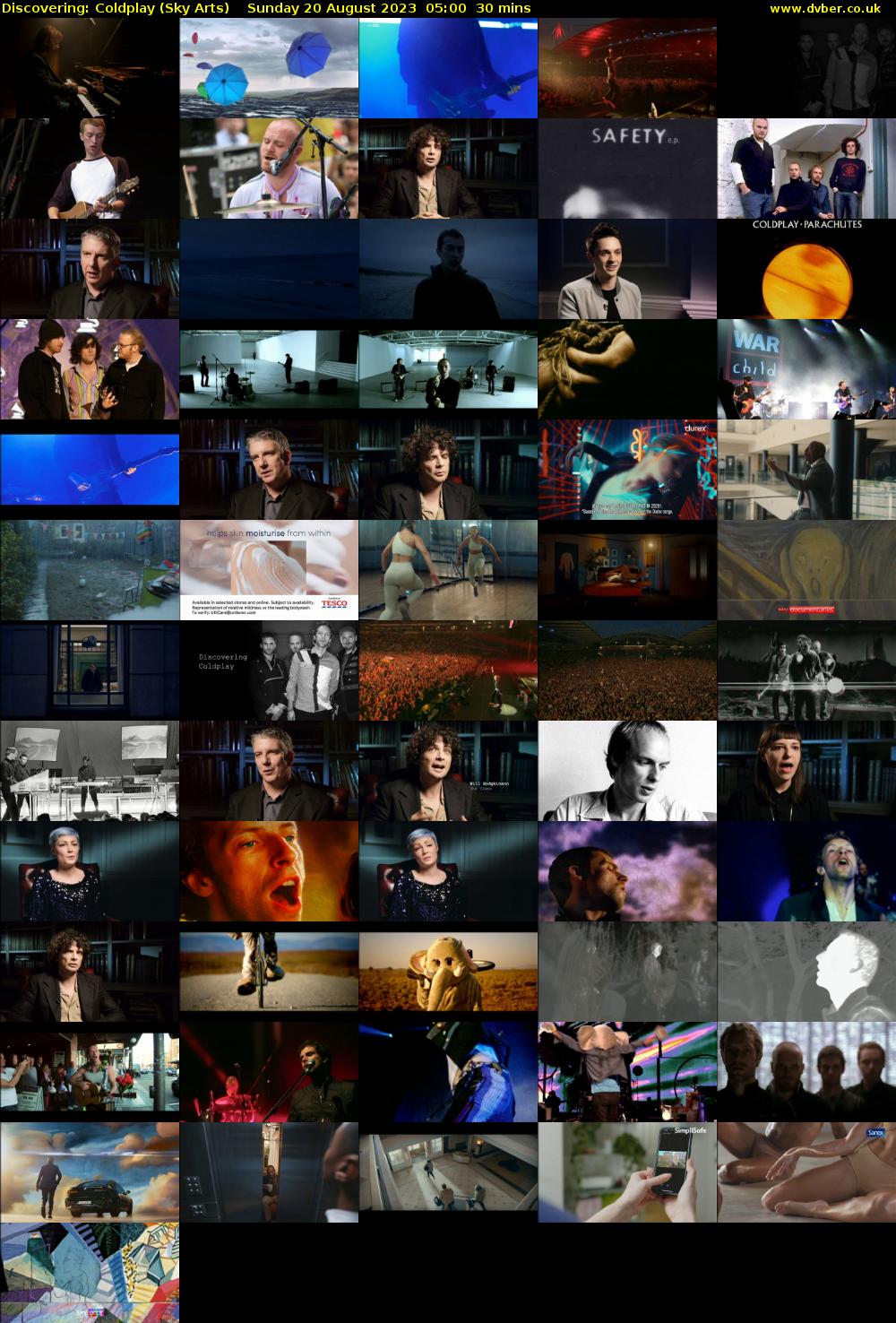 Discovering: Coldplay (Sky Arts) Sunday 20 August 2023 05:00 - 05:30