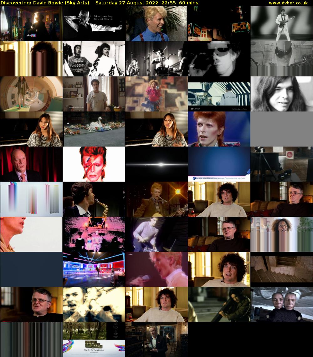 Discovering: David Bowie (Sky Arts) Saturday 27 August 2022 22:55 - 23:55