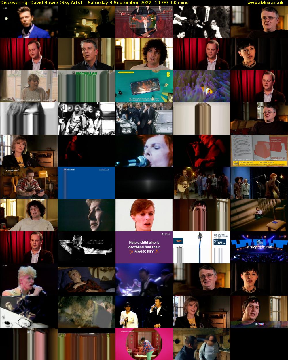 Discovering: David Bowie (Sky Arts) Saturday 3 September 2022 14:00 - 15:00
