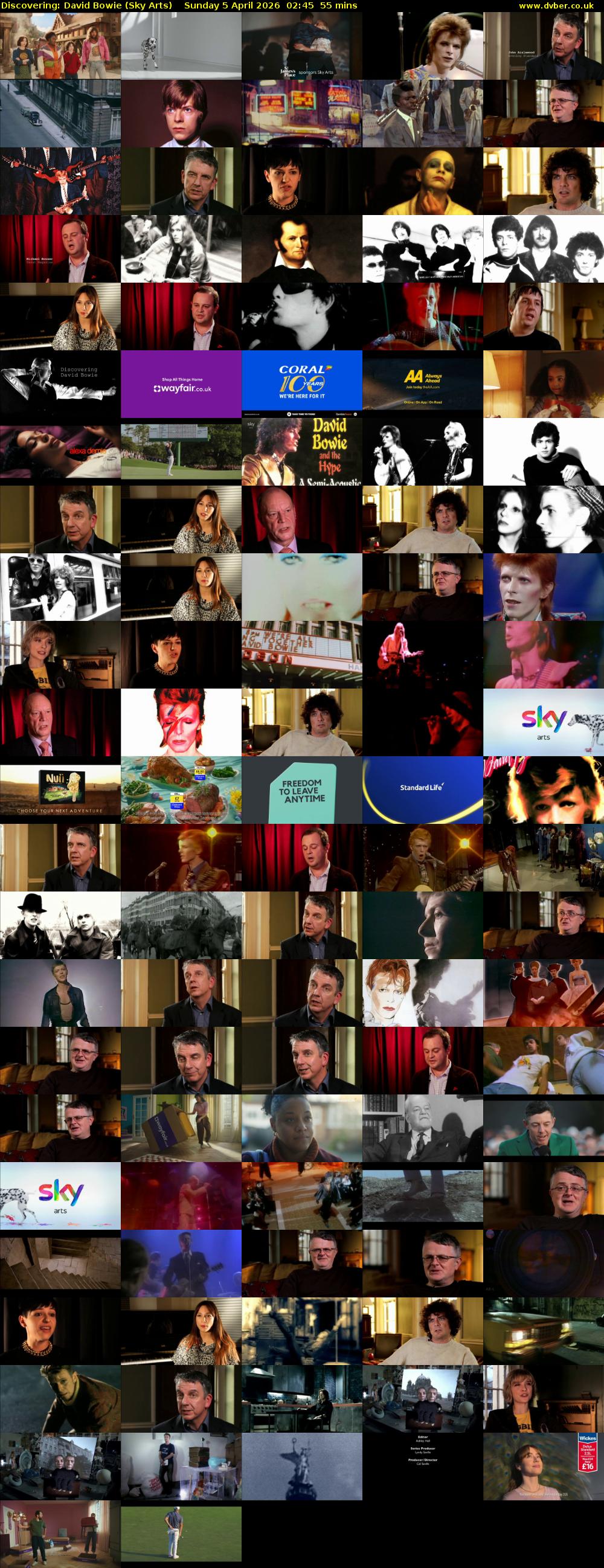 Discovering: David Bowie (Sky Arts) Sunday 5 April 2026 02:45 - 03:40