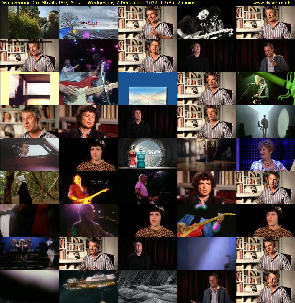 Discovering: Dire Straits (Sky Arts) Wednesday 7 December 2022 03:35 - 04:00