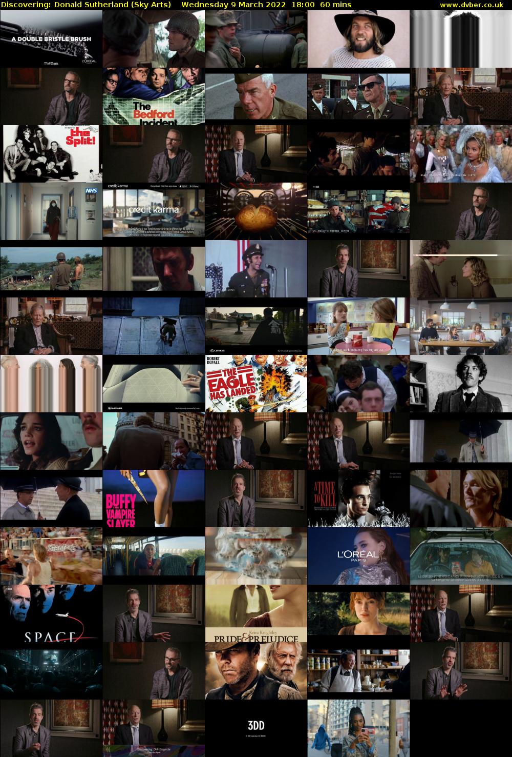 Discovering: Donald Sutherland (Sky Arts) Wednesday 9 March 2022 18:00 - 19:00