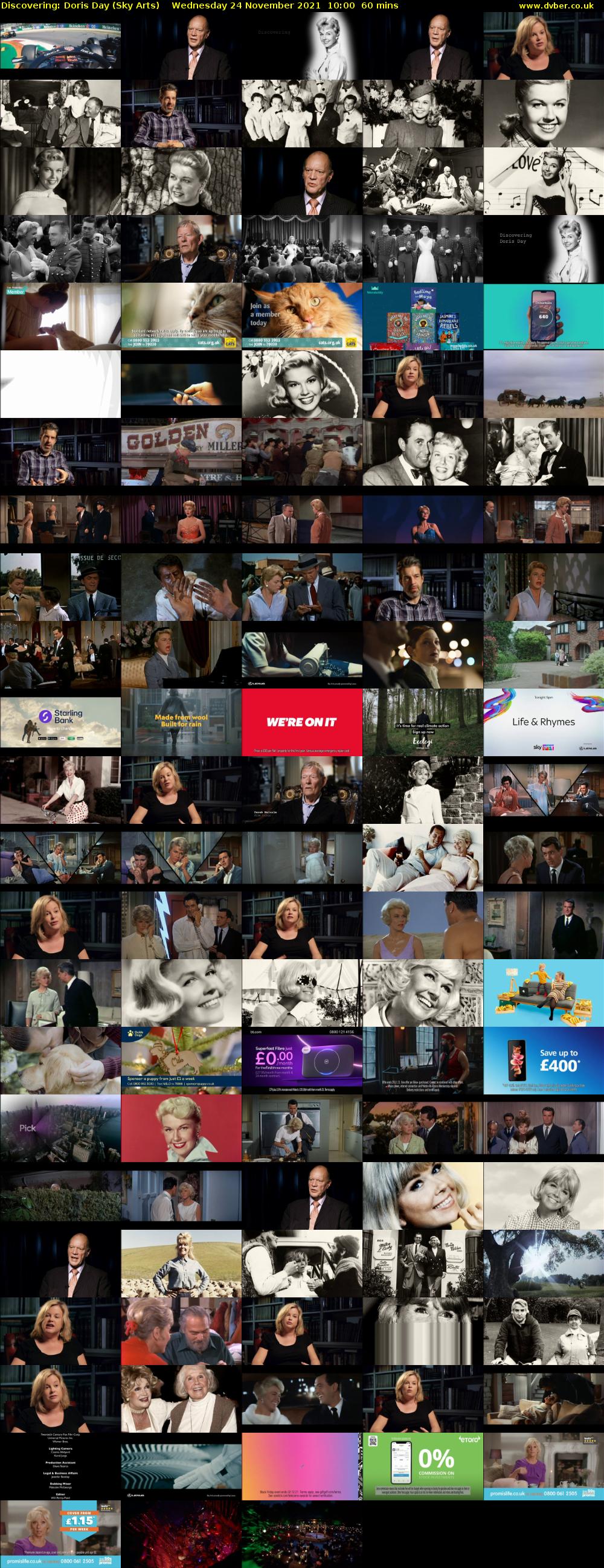 Discovering: Doris Day (Sky Arts) Wednesday 24 November 2021 10:00 - 11:00