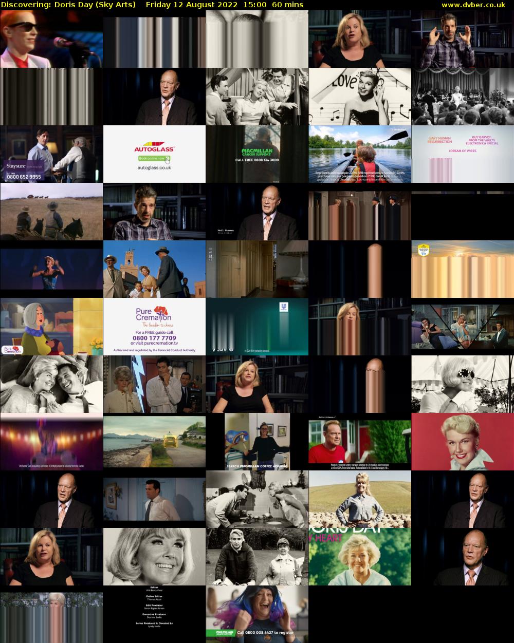 Discovering: Doris Day (Sky Arts) Friday 12 August 2022 15:00 - 16:00