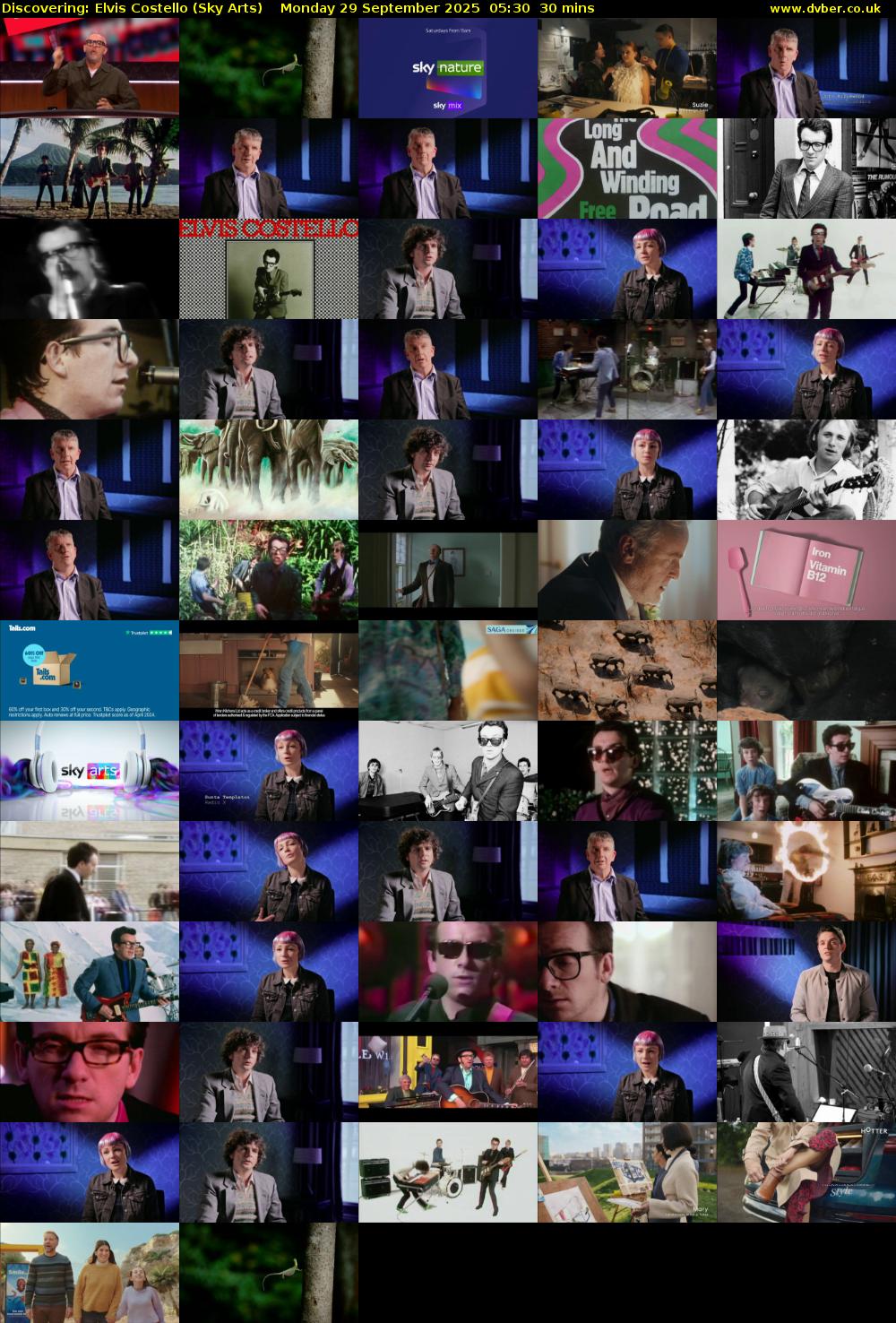 Discovering: Elvis Costello (Sky Arts) Monday 29 September 2025 05:30 - 06:00
