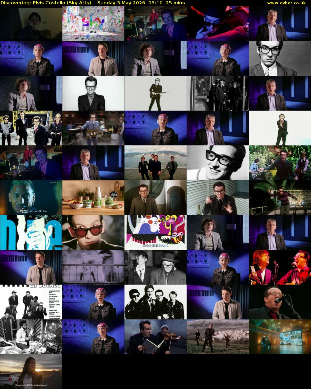 Discovering: Elvis Costello (Sky Arts) Sunday 3 May 2026 05:10 - 05:35