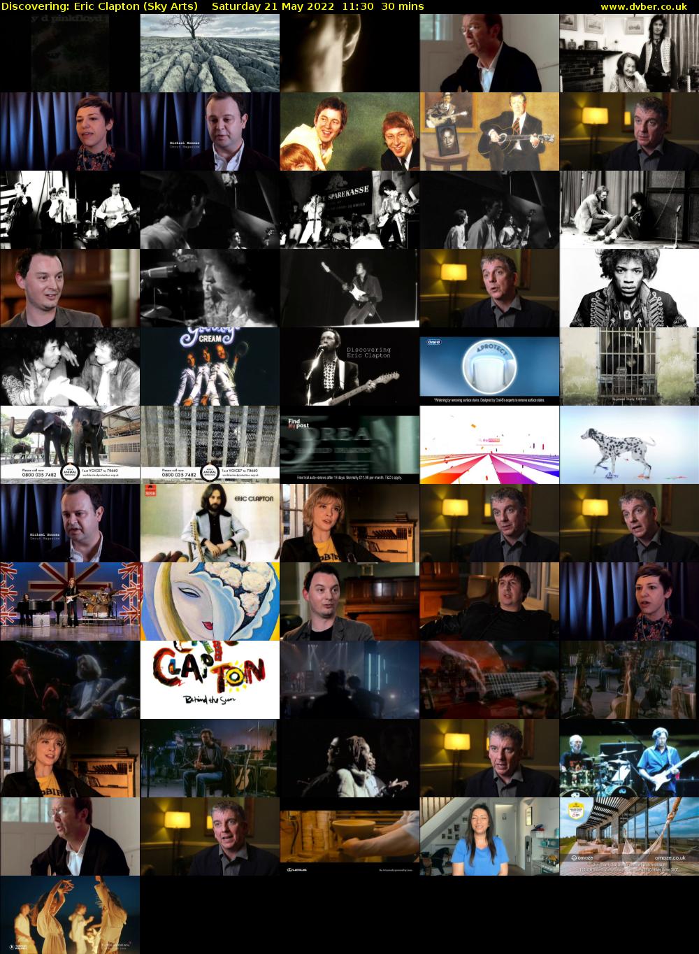Discovering: Eric Clapton (Sky Arts) Saturday 21 May 2022 11:30 - 12:00