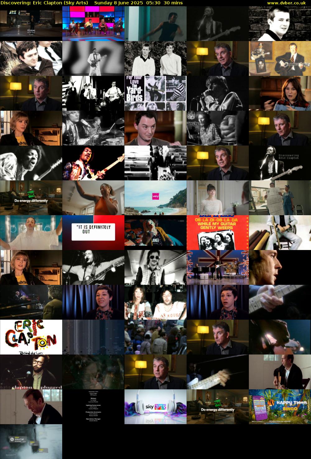 Discovering: Eric Clapton (Sky Arts) Sunday 8 June 2025 05:30 - 06:00