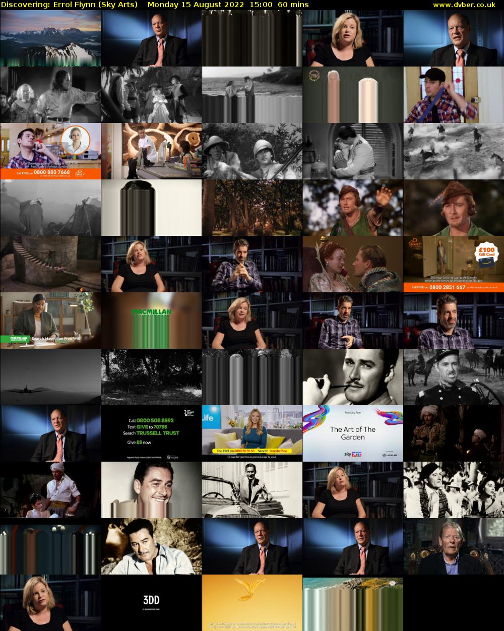 Discovering: Errol Flynn (Sky Arts) Monday 15 August 2022 15:00 - 16:00