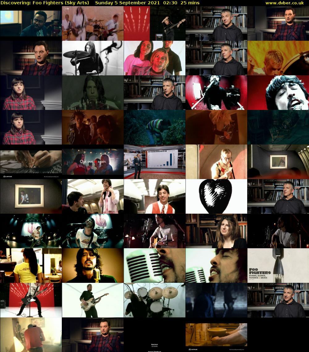Discovering: Foo Fighters (Sky Arts) Sunday 5 September 2021 03:30 - 03:55