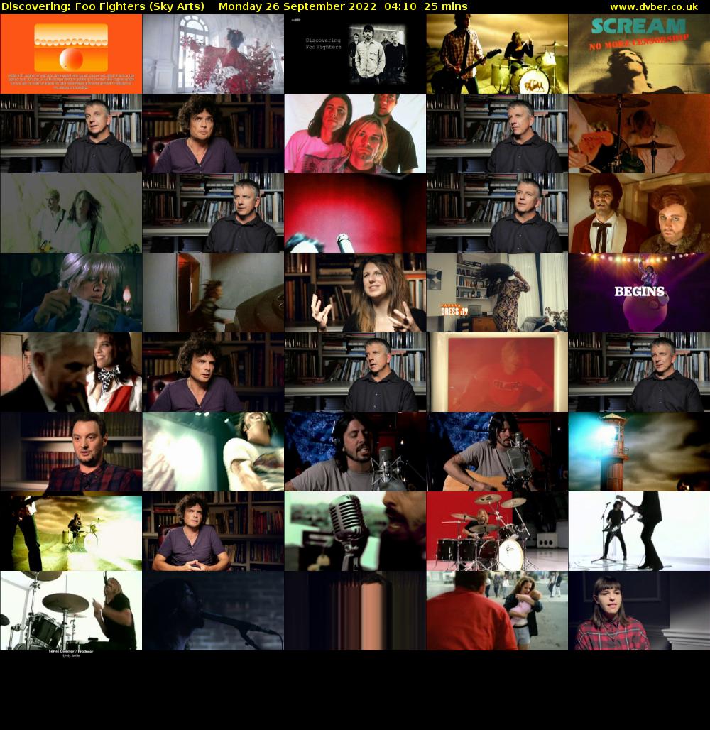 Discovering: Foo Fighters (Sky Arts) Monday 26 September 2022 04:10 - 04:35