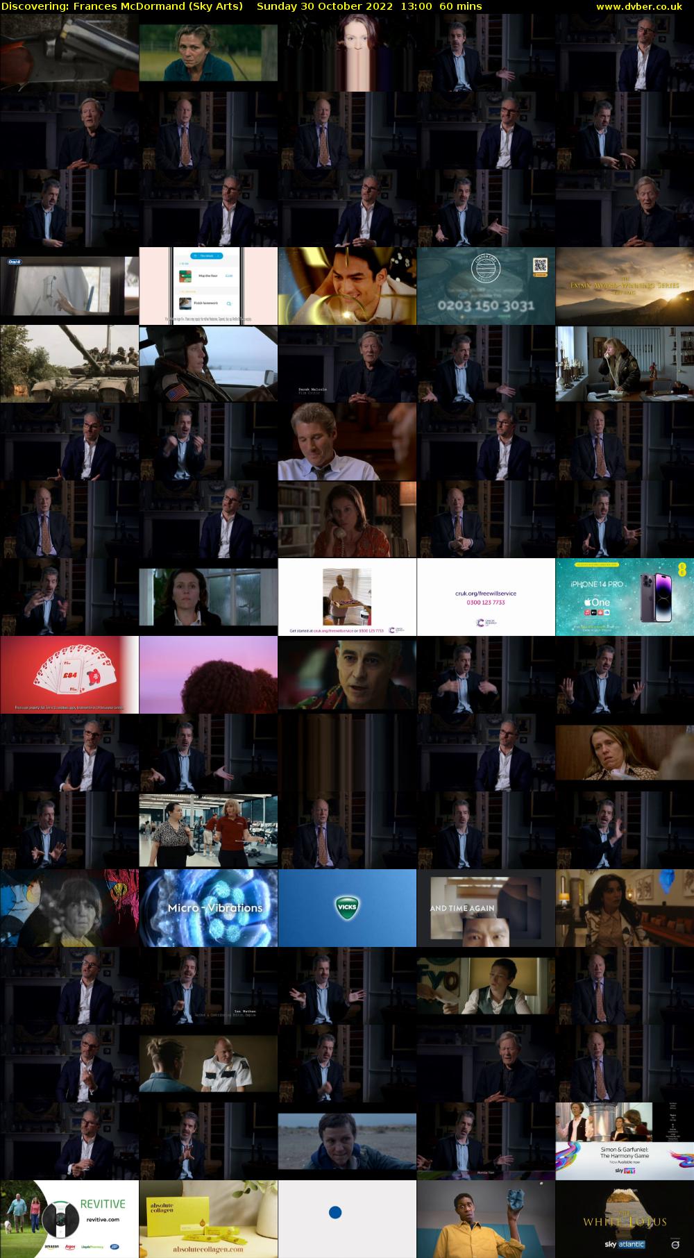 Discovering: Frances McDormand (Sky Arts) Sunday 30 October 2022 13:00 - 14:00