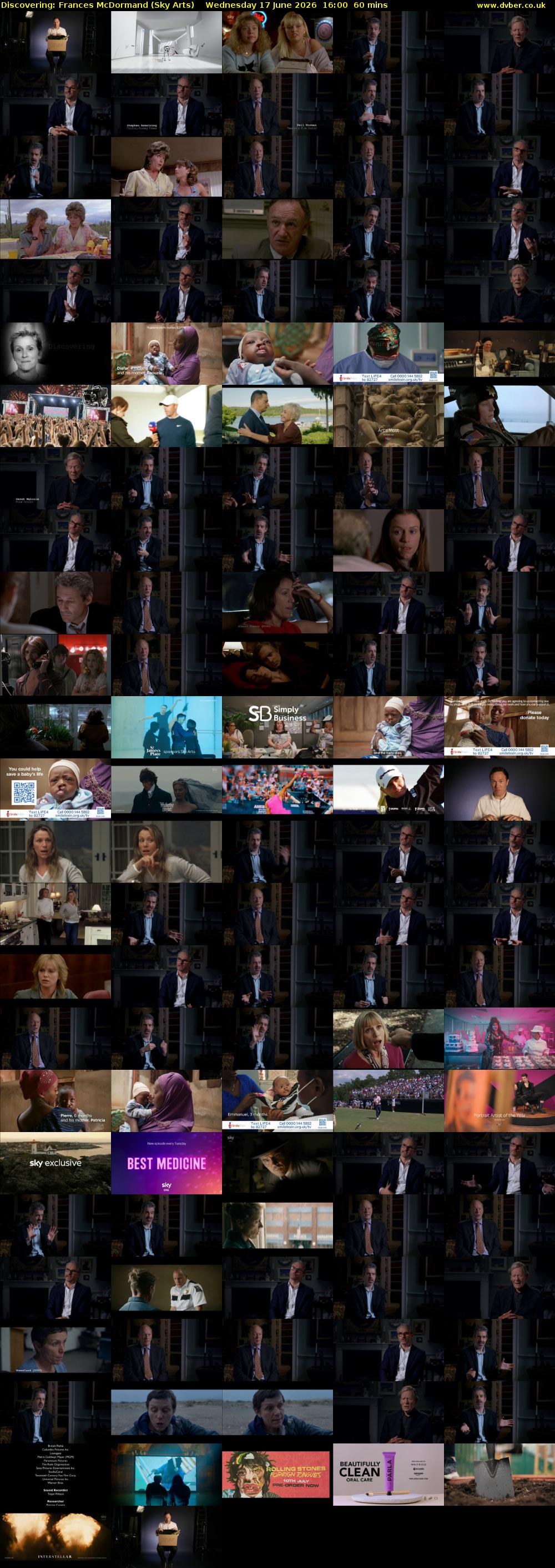 Discovering: Frances McDormand (Sky Arts) Wednesday 17 June 2026 16:00 - 17:00
