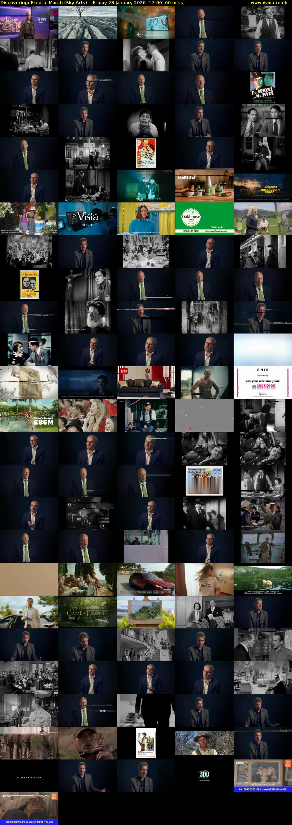 Discovering: Fredric March (Sky Arts) Friday 23 January 2026 17:00 - 18:00