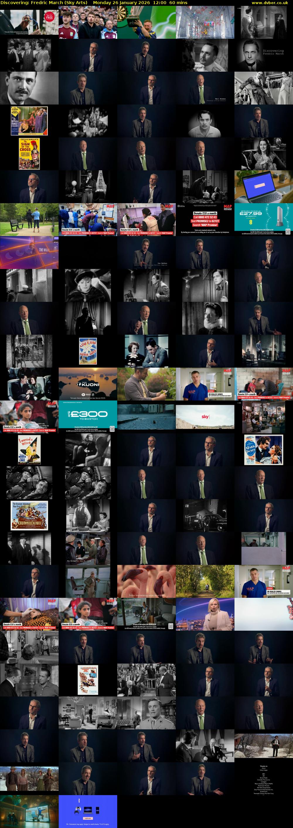 Discovering: Fredric March (Sky Arts) Monday 26 January 2026 12:00 - 13:00