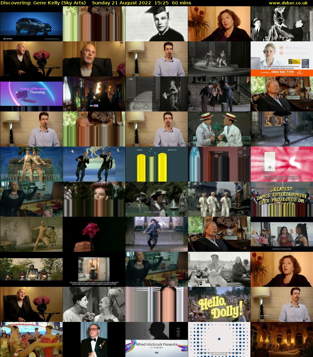 Discovering: Gene Kelly (Sky Arts) Sunday 21 August 2022 15:25 - 16:25