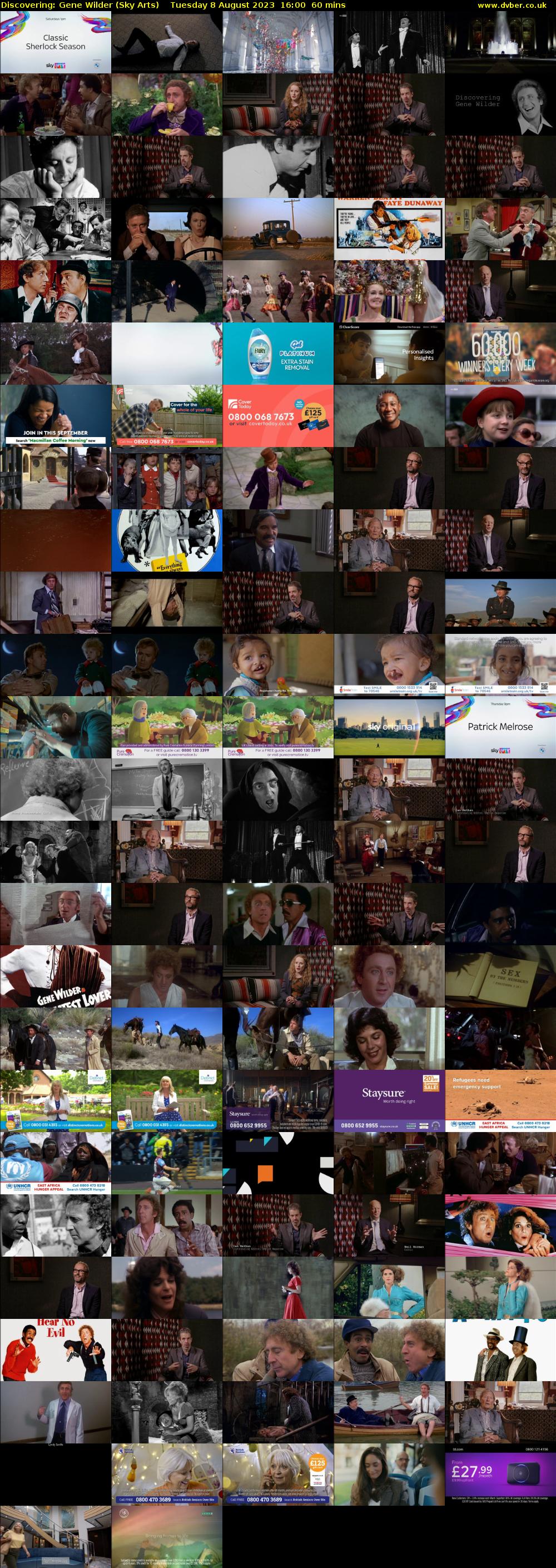 Discovering: Gene Wilder (Sky Arts) Tuesday 8 August 2023 16:00 - 17:00
