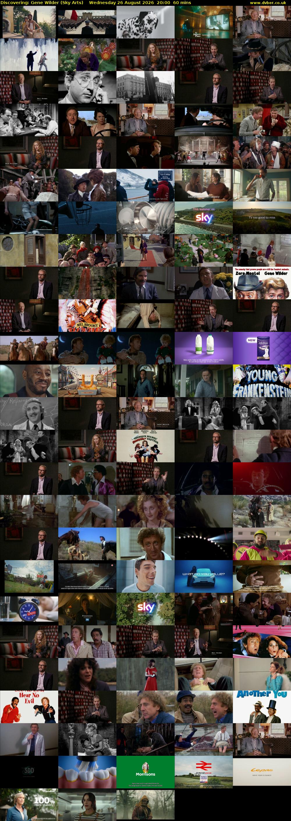 Discovering: Gene Wilder (Sky Arts) Wednesday 26 August 2026 20:00 - 21:00