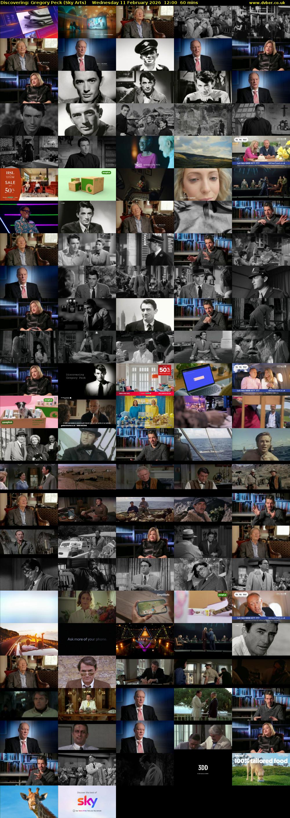 Discovering: Gregory Peck (Sky Arts) Wednesday 11 February 2026 12:00 - 13:00