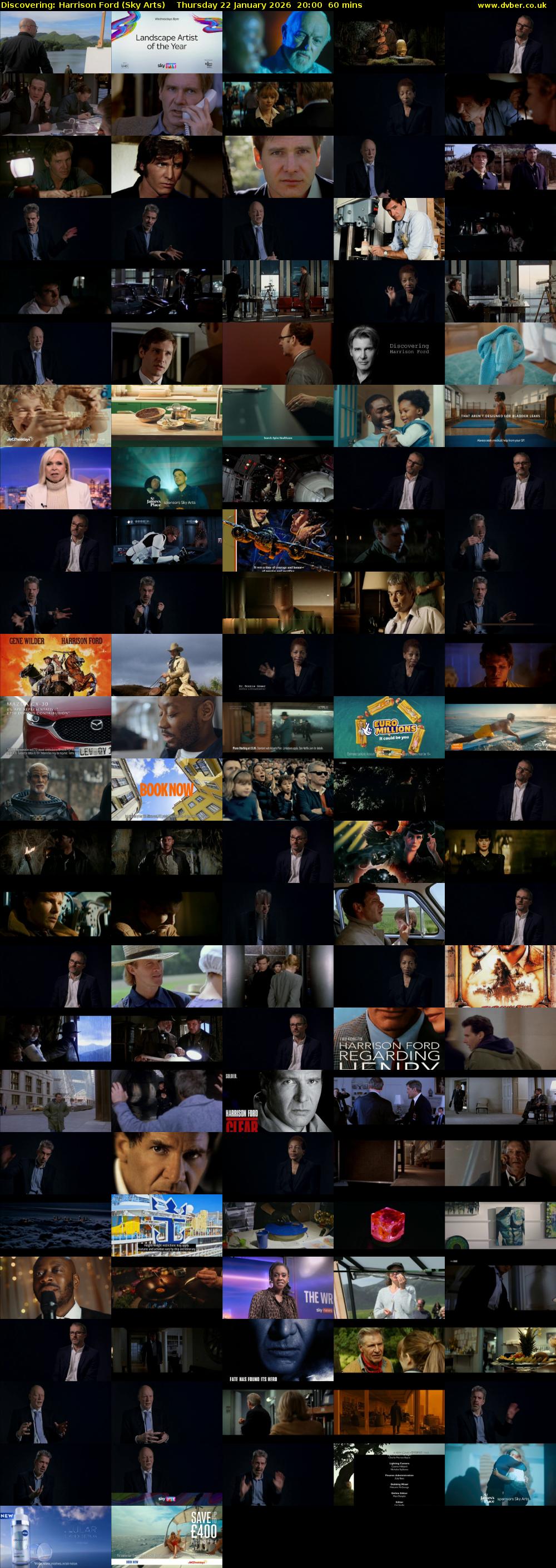 Discovering: Harrison Ford (Sky Arts) Thursday 22 January 2026 20:00 - 21:00