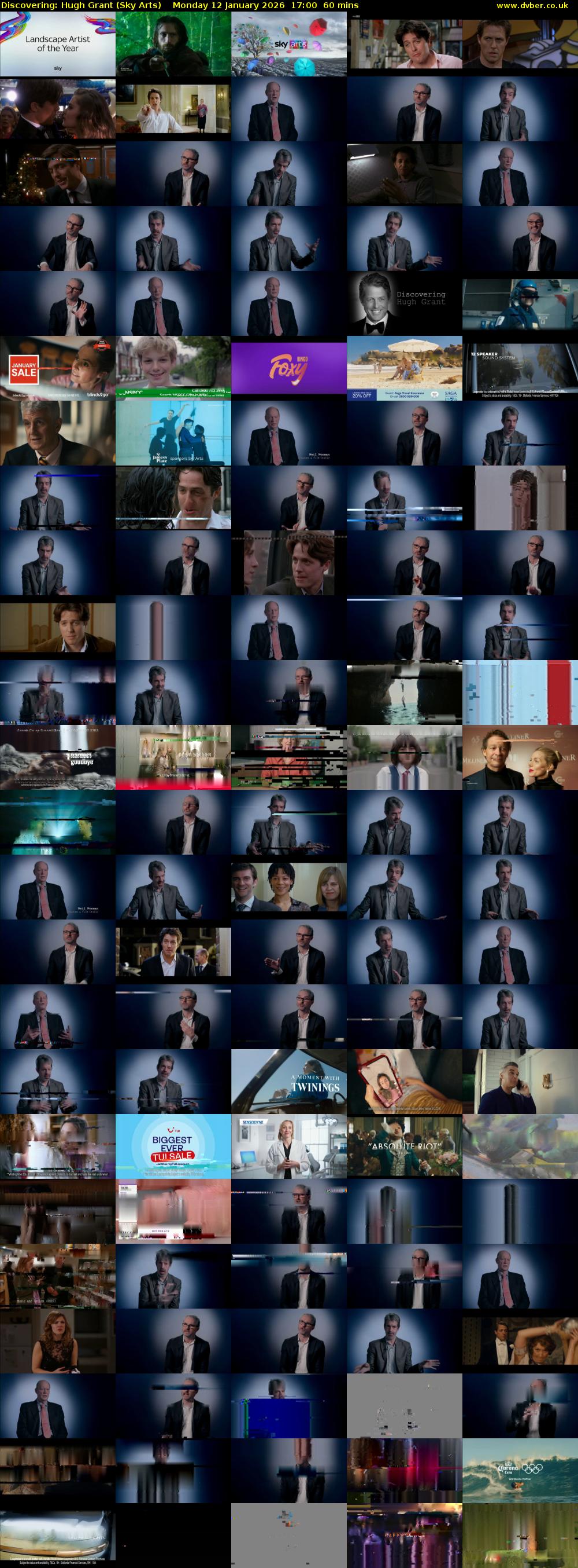 Discovering: Hugh Grant (Sky Arts) Monday 12 January 2026 17:00 - 18:00